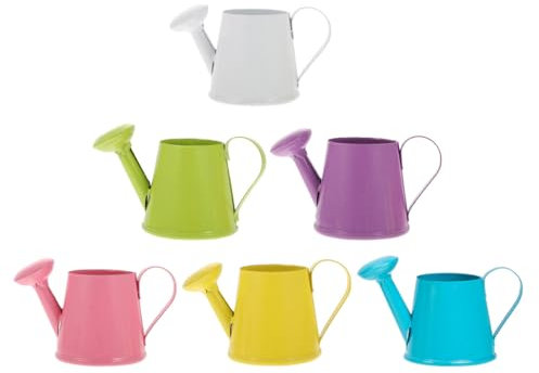ibasenice Lot De 6 Mini Arrosoirs En Fer Colorés Pour Décoration Intérieure, Petits Seaux D'arrosage Pour Plantes, Accessoires Photo Pour Maison Miniature, Arrosoirs Pour Garçon Et Filles Multicolores