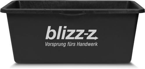 blizz-z Mörtelkasten L 78 x B 47 x H 32 cm (90 Liter) eckig schwarz in Profiqualität (2 Stück) | Baueimer, Kübel, Mörtelwanne, Pflanzenwanne für Hochbeet, Kunststoff | Made in Germany