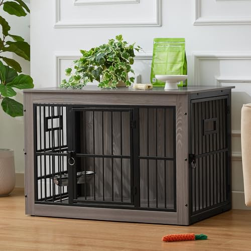 Gardner Pet Hundekäfig Möbel, Hundebox für Zuhause, 99x65x69 cm, Grau