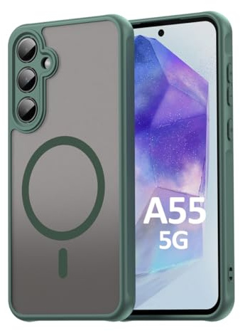 Handy Hülle für Samsung Galaxy A55 Matt Case Schutzhülle |Stoßfest|Kratzfest|100% Passgenau| Rundumschutz | Grün