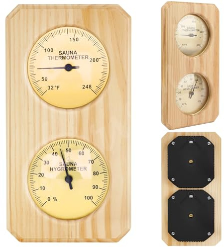 2 in 1 Holz Sauna Thermometer und Hygrometer in Fahrenheit - Atarvana Indoor Hygrothermograph für Saunaräume, Spa, Hotelzubehör