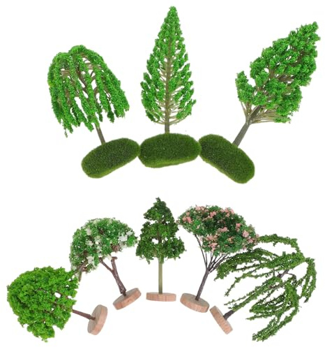 VANZACK 8 Stück Miniatur Bäume Modellbau Künstliche Landschaftsbaum Dekoration Für Architektur Sandtisch DIY Mini Landschaftsmodell Realistisches Simulationsbaummodell 1.97X1.97X3.54In