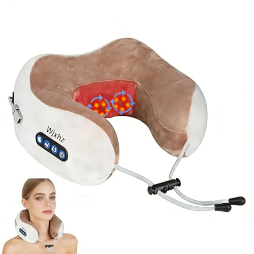 Neck Massager, Electric Neck Massager Deep Tissue 3D Kneading, with 3 Force Levels and 3 Modes, Rechargeable Massage Cushion Pillow for Pain Relief at Home, Office