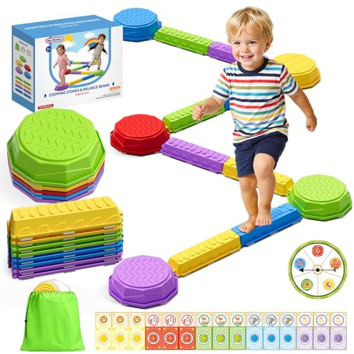 Wee Wonders Balance Beam Stepping Stones for Kids, Obstacle Course Toys