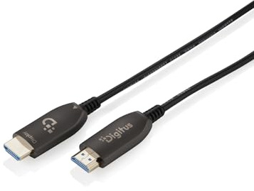 DIGITUS Glasfaser HDMI-Kabel – 80 m – UHD 8k 60Hz 4k 120Hz – HDMI 2.1 | 48 Gbps – eARC, HDR, HDCP 2.2, CEC – AOC Hybrid-Kabel – vergoldete Kontakte – HDMI-Glasfaserkabel – Schwarz