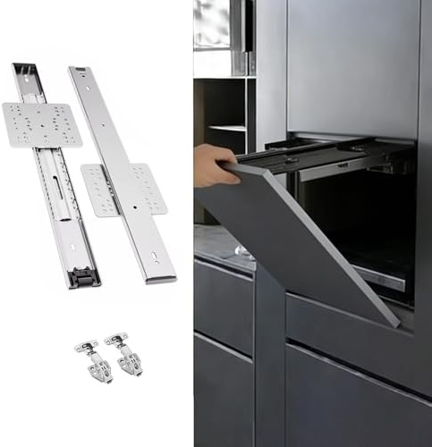 Guia Puerta Corredera Riel Metálico para Puertas Correderas de Gabinetes Pequeños, Herrajes de Guía para Puertas Escamoteables de Armarios de Cocina, Sistema de Rieles Deslizantes(Silver,12inch/300mm)