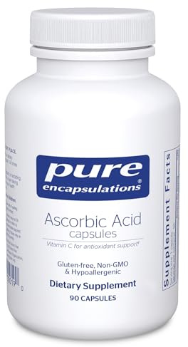 Pure Encapsulations Ascorbic Acid Capsules - 1,000 mg Vitamin C - Antioxidant & Immune Support* - High-Potency Vitamin C - Vegan & Non-GMO - 90 Capsules