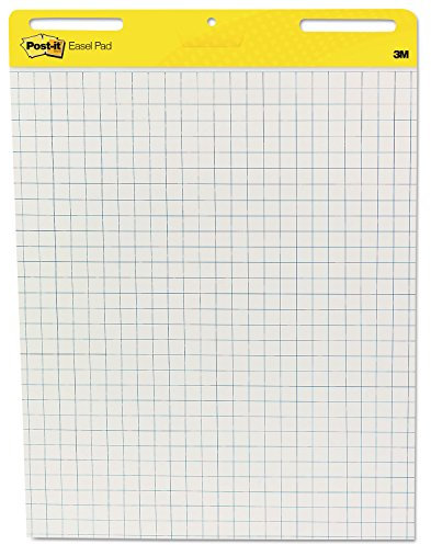 3M Easel Pad,Self-stick,Faint Grid,30 Sheets,25x30,2/CT,WE