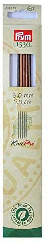 Prym 223147 Knitting Needles Natural Coloured 20 cm 5.50 mm Knitting Needle, Wood, Multi-Colour, 5.5 mm
