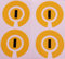 Crown Green Lawn Indoor Bowls Adhesive Lettered Coloured Marker Labels Set of 4 (Yellow, I)