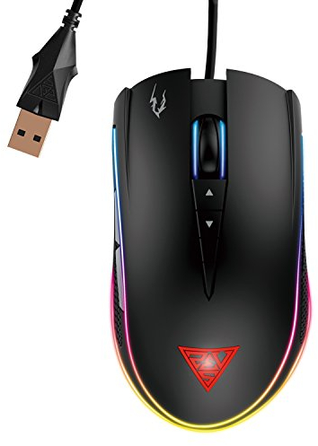 Gamdias ZEUS M1 - Ratón óptico para juegos 7000 DPI con 8 botones configurables, color negro