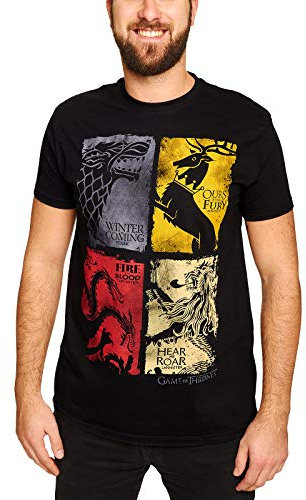 Game of Thrones Lannister Stark Targaryen Baratheon T-shirt noir Sous licence - noir - X-Large