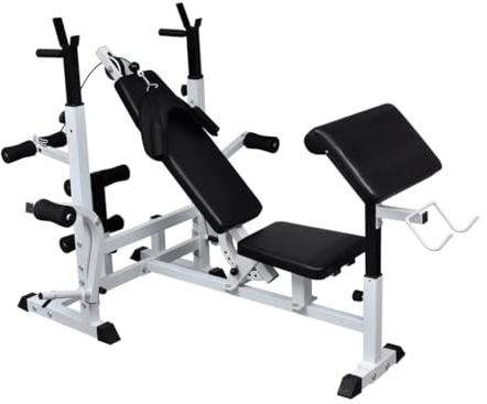 vidaXL Hantelbank Trainingsbank Kraftstation Fitnessstation Center Bankdrücken