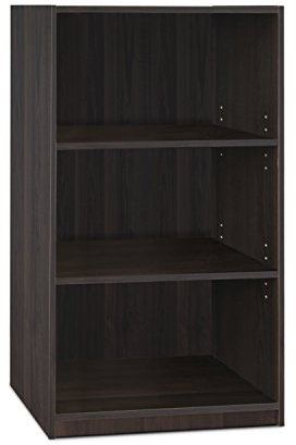 Furinno JAYA Simple Home Bücherregal mit 3 Ebenen und verstellbarem Regal, Espresso