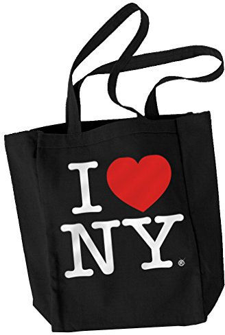 Schwarzes Leinen I Love NY Tote Bag und New York Souvenir