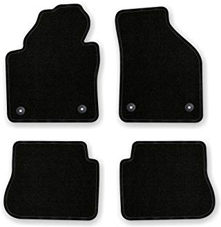 Bär-AfC Auto Fußmatten Basic passend für VW Caddy Life 2K 2010-2015, Autoteppiche Nadelvlies Schwarz, Rand Kettelung Schwarz, Set 4-teilig, VW04449