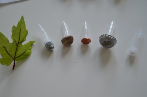 geo-versand 6 x Nano Geocaching Versteck Kronkorken Cent Neodym Paket Set mit gerollten Logstreifen Nanos Geocache