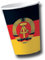 DH-Konzept 10 Pappbecher im * DDR * für Party und Geburtstag Becher Partybecher Party Fete Set Mottoparty Deutsche Demokratische Republik Schwarz Rot Gold Hammer Sichel Ostalgie