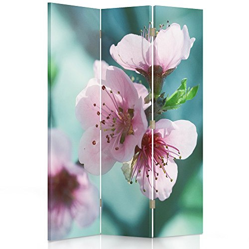 Paravent Cerisier Cloison de séparation 3 pans Rose 110x180 cm