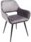 Kare Design Armlehnstuhl San Francisco, Grau, Samtoptik, Esszimmerstuhl, Loungestuhl, edler Stuhl mit Armlehnen, Wohnzimmer, Esszimmer, 82x59x61 cm (H/B/T)