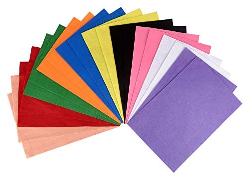ewtshop® Bastelfilz, 20 Blatt im Format 30 x 20 cm, Filzplatten in 10 verschiedenen Farben für Bastelarbeiten, DIY und Nähen
