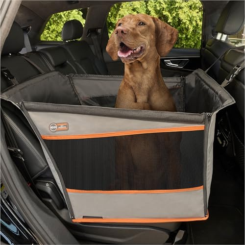 K&H Pet Products Buckle N' Go Dog for Large Pets, Waterproof Fabric with Breathable Mesh & Adjustable Seat Belt Car, Dog Hammock & Carrier Cover - Gray MD/LG