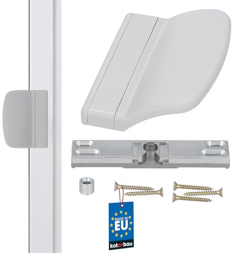 KOTARBAU Loqueteau de porte de balcon pratique, gris clair, sûr, pour fumeurs, terrasses, aspect de porte, universelle, gris clair