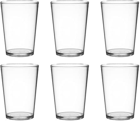 Garnet Akua Trasparente Bicchiere Riutilizzabile Set da 6 Pezzi – Lavabile in lavastoviglie-25 Bordo/ 20 cl a Servizio-Made in Italy, Plastica