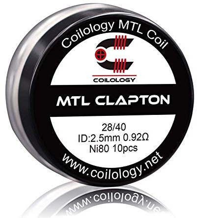 10x MTL COILOLOGY Ni80 SS316L Coils Fertigwicklung Wickeldraht Draht RBA (MTL Clapton Ni80 0.92 Ohm)