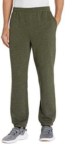 Amazon Essentials Men's Closed Bottom Fleece Joggers (Available in Big & Tall), Olive Heather, XS
