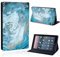 Amazon Fire HD 10 (7th Gen 2017) PU Flip Leather Smart Case - Blue Ocean Marble