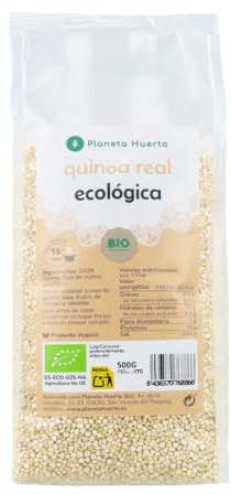 PLANETA HUERTO | Quinoa blanca Ecológica Planeta Huerto 500 g, Pseudocereal Sin Gluten - Quinoa Real Alto en Proteína y Fibra, Rico en Minerales y Vitaminas, Bajo en Índice Glucémico, Origen Ecológico