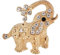 HSQYJ Goldene Elefanten-Brosche mit Kristall-Strasssteinen, Tier-Reversnadel, Modeschmuck, Anzug-Brosche, Zubehör für Damen und Herren