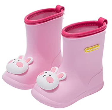 Stivaletti Pioggia Unisex Bambino Stivali Pioggia Impermeabili per Ragazzi e Ragazze (Rosa, Numeric_21)
