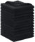 SUNLAND Mikrofaser Abschminktuch 12 Stück ultraweich Waschlappen Gesicht wiederverwendbar Makeup Entferner Tuch Waschbar Gesichtstücher Schwarz 30 x 30 cm