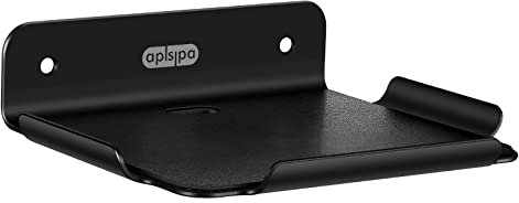 aplslpa Small Wall Shelf, 4.7 Floating Shelves for Speakers, Internet Router, Smart Home, Apple HomePod Mini, Echo Dot 4th, Security Camera– for Bedroom, Gaming Room, and Living Room (Black)