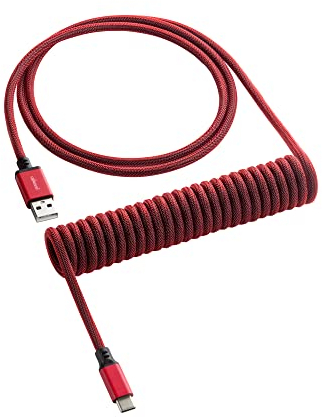 CableMod Classic Coiled Keyboard Cable - Spiralkabel für Tastatur USB C auf USB Typ A - Gaming Tastaturkabel 1,5m Lange - Hohe Lebensdauer - Rot