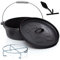 BBQ-Nerd Dutch Oven Starter 5,5L mit Ständer- bereits eingebrannt - preseasoned - Gusseisen Feuertopf, Bräter mit Deckel inkl. Deckelheber - Feuerfester Grill & Camping Kochtopf, Grilltopf