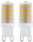 EGLO Lot de 2 ampoules à broche LED G9, lampes crayon, 3 watts chacune (équivalent 30 watts), 320 lumens, blanc neutre, 4000 Kelvin, Ø 1,6 cm