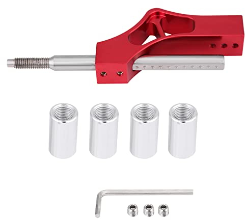 Schaltknauf-Verlängerung, Auto-Schalthebel-Verlängerung, Auto-Edelstahl, Höhenverstellbare Schalthebel-Verlängerung für Hoondaa Manuellen Schaltknauf(Rot)