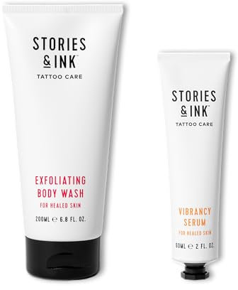Stories & Ink Wake & Glow Duo für heilte Haut, um verblasste Tinte zu beleben und die Tattoo-Klarheit zu verbessern