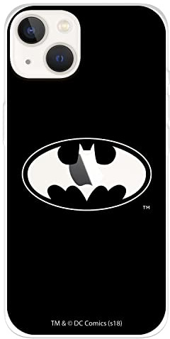 LA CASA DE LAS CARCASAS Schutzhülle für iPhone 14, Batman-Logo, transparent, flexible Silikonhülle mit offizieller Lizenz von DC Comics
