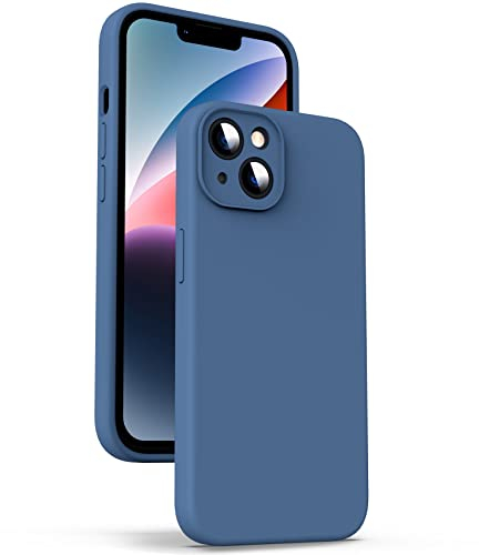 Supdeal Liquid Silikon Hülle für iPhone 14, [Kameraschutz] [Mikrofaser] [3 Schicht Schützen] Flüssige Silikon Handyhülle, Ultra Dünn und Bequem zu halten Schutzhülle, 6,1 Zoll, Blau