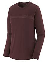 Patagonia Damen Langarmshirt Cap Cool Merino: Fitz Roy Fader: Dark Ruby, Größe 32-34, Regular, US 32-34, S/M