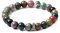 OZ Jewels Indischer Achat-Naturstein-Elastikarmband - Heilender Glücksbringer Armreif mit 8mm Perlen - Dehnbare Perlen-Schmuck für Frauen und Männer, Einheitsgröße