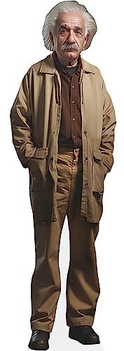 Albert Einstein (Beige) Pappaufsteller lebensgross