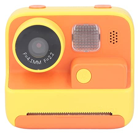 Kinderkamera Sofortbild, 48MP Selfie Video Digitalkamera mit Zero Ink Druckpapier, eingebautes Fülllicht Sofortbildkamera mit Lanyard & Sticker für Kinder, Mädchen Junge Geschenk (Helles Gelb)