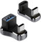 chenyang 2 Pack USB C Male to USB 3.0/USB C Female 180 Degree Angled Adapter for Steam Deck Support OTG 20/10Gbps PD36/140W 4K60Hz HDTV/Disk/Keyboard/Mouse