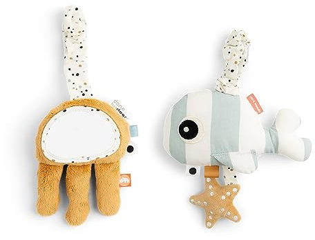 Done by Deer 4223917 Activity Hängespielzeug 2er Set - Sea Friends blau/gelb