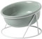 Ceramic Cat Food Bowl, Slanted Elevated Cats Bowl Prevent Backflow, Tilted Raised Cats Dog Bowls, Pet Supplies for Cat Dog(350ML,Light Green)